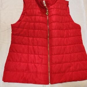 Women's Red Puffer Vest